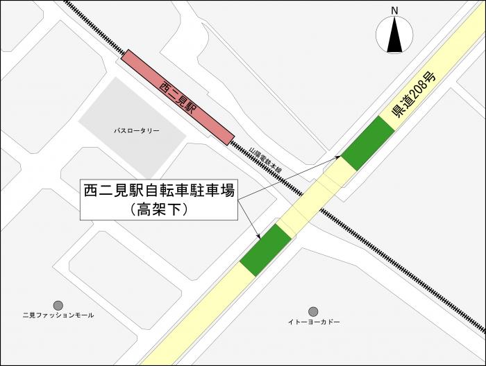 西二見駅_駐輪場図