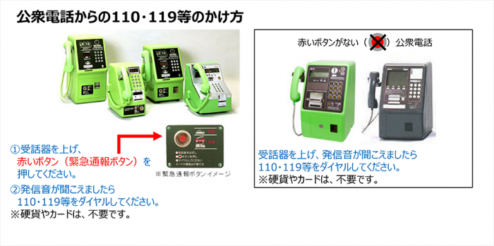 公衆電話からの119のかけ方